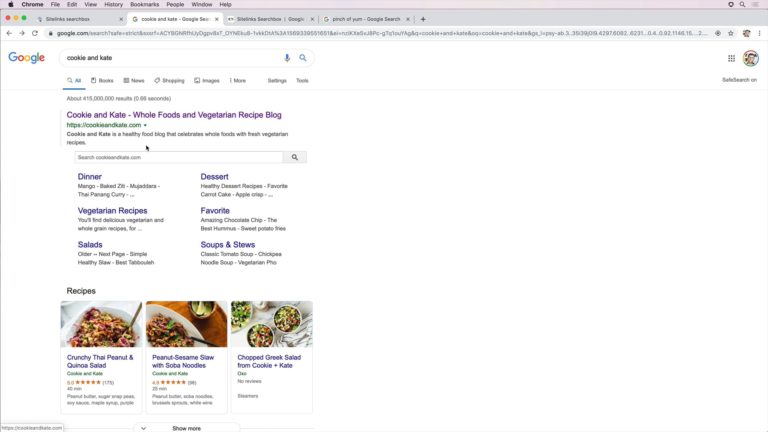 Google搜索结果截图Cookie和Kate带网站链路搜索框